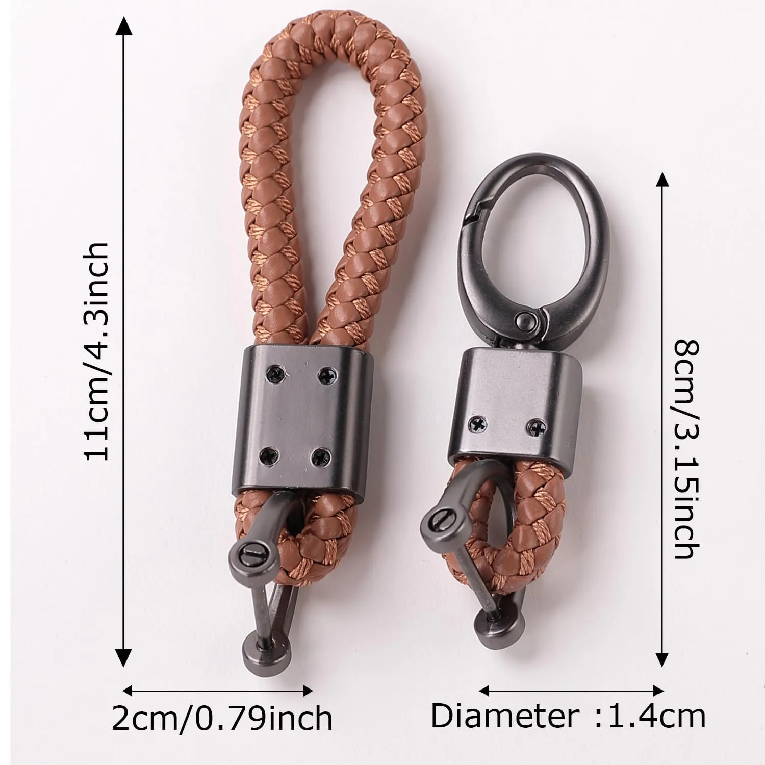 Kuber Industries Keychain/Keyring/Key Tag|Car Key Clip, Key Holder, Key Organizer|Pack of 12| (Brown)