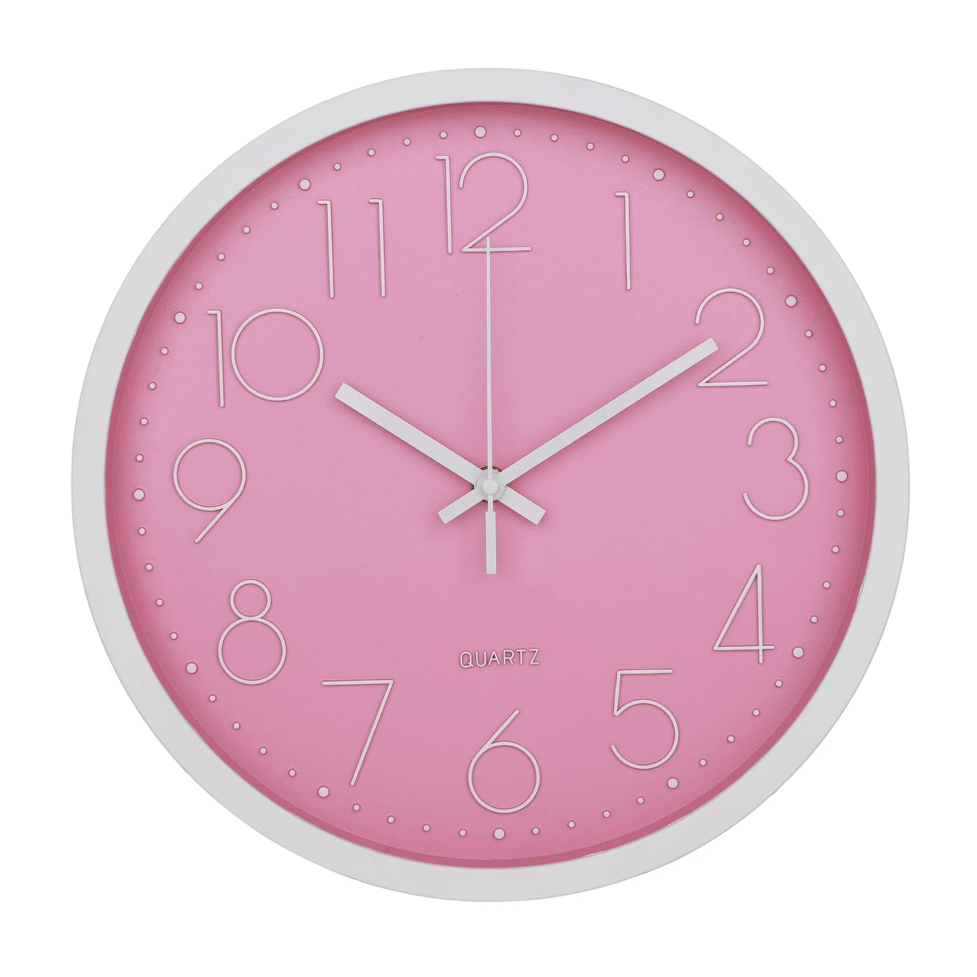 Kuber Industries Wall Clock | Fancy Watch Wall Clocks | Office Wall Clock | Clock for Living Room | Clock for Bedroom | Clock for Hall | Machinery-Quartz | 12 Inch | 2019-E Pink