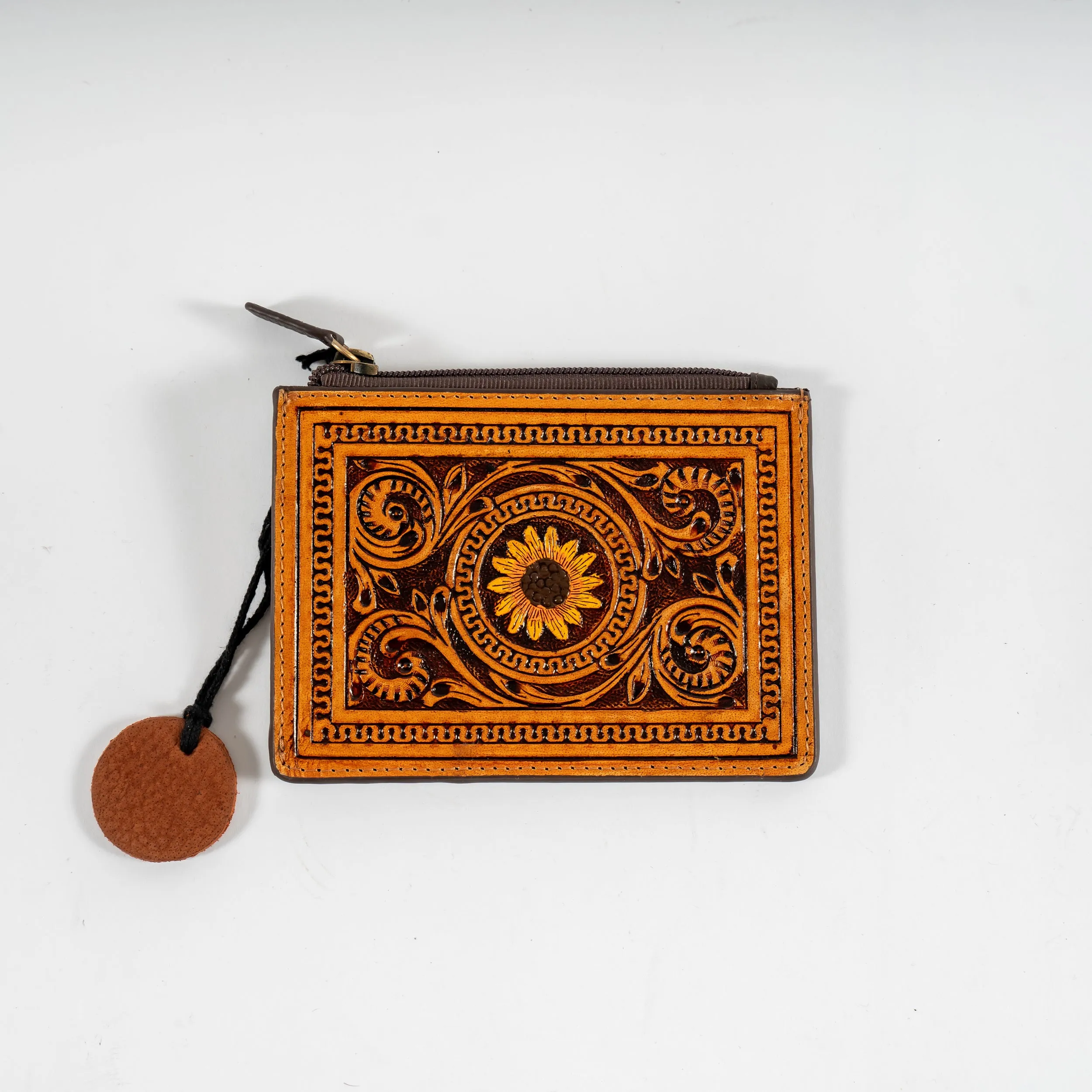 Leather Tooled Credit Card Holder