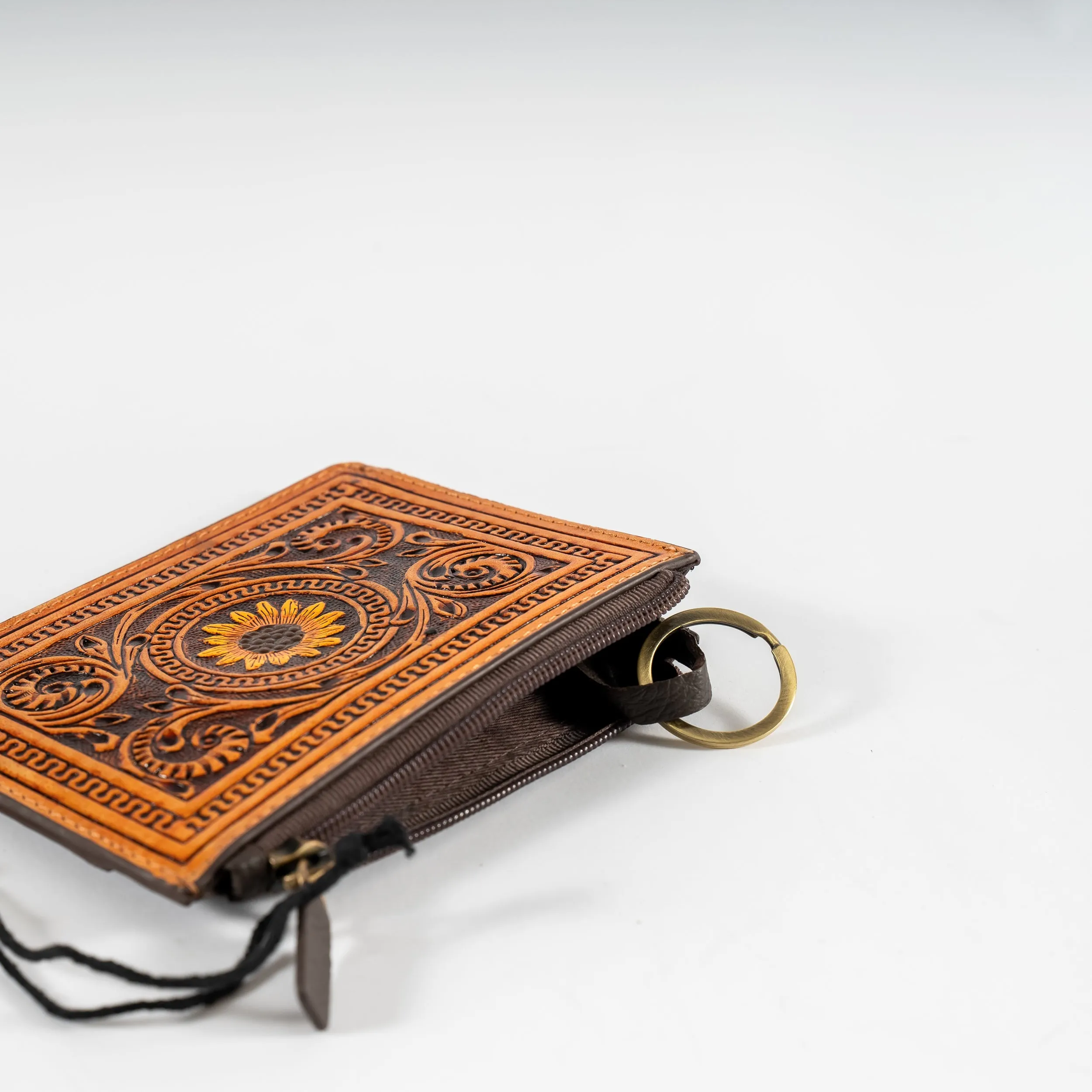 Leather Tooled Credit Card Holder