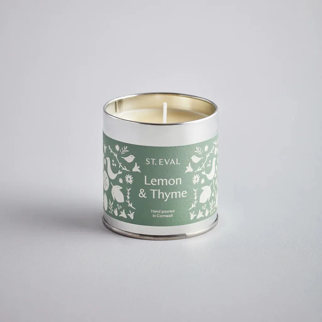 Lemon & Thyme Summer Folk Scented Tin Candle By St. Eval