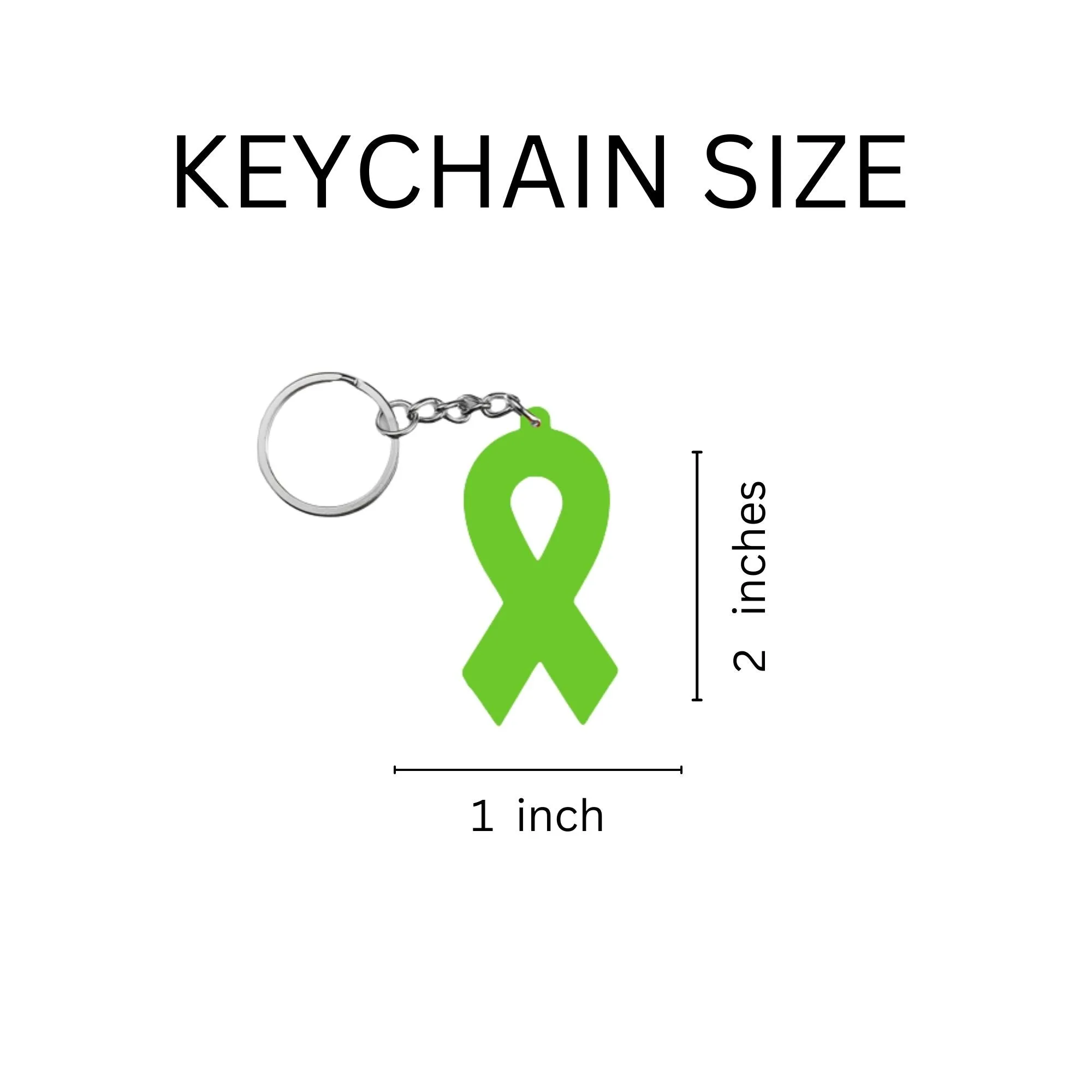 Lime Green Silicone Ribbon Key Chains