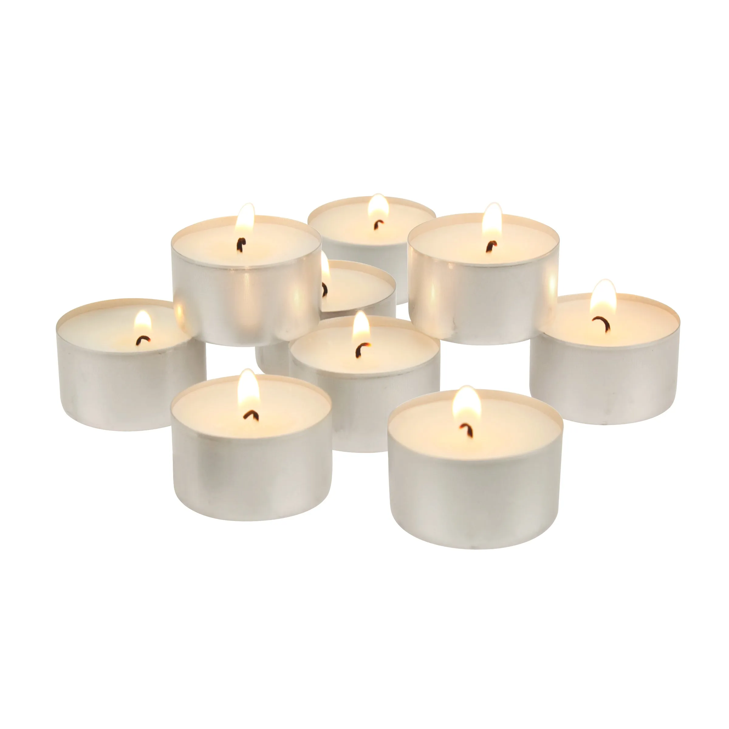 Long Burning Tealight Candles, 6 to 7 Hour Extended Burn Time, White, Unscented, Bulk 300-Pack