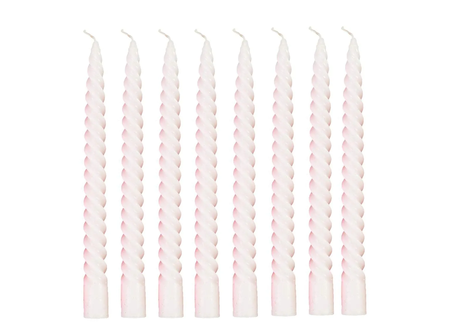 Luces Paraffin Wax Smokeless Scented White Colour Twisted Stick Candles Decorations for Living Room Pack of 8