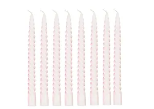 Luces Paraffin Wax Smokeless Scented White Colour Twisted Stick Candles Decorations for Living Room Pack of 8