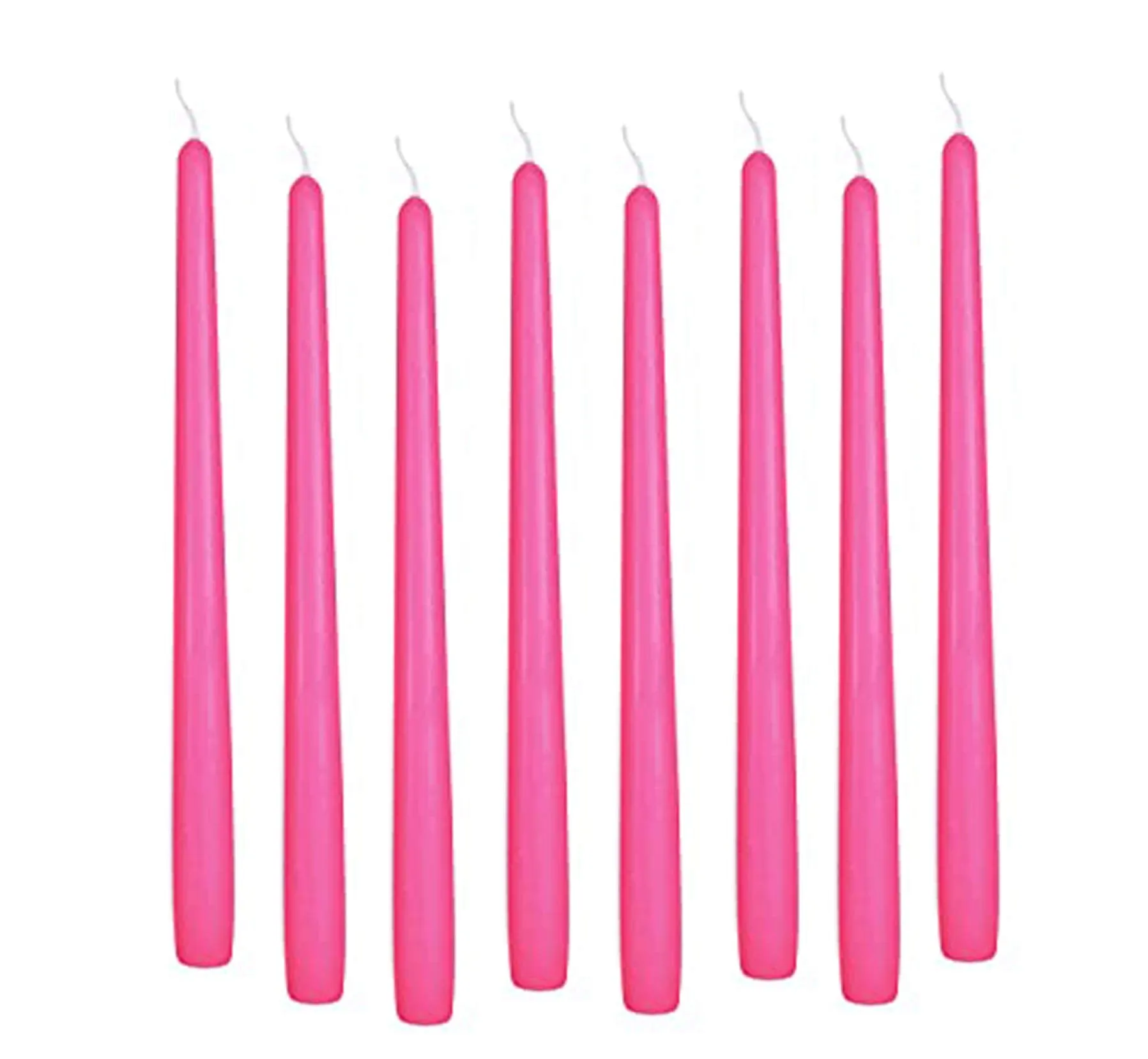 Luces Smokeless Scented Paraffin Wax Pink Tapered Stick Candles Decorations for Living Room, Hall Room, Dinner Table,Birthday Party, Pack of 16