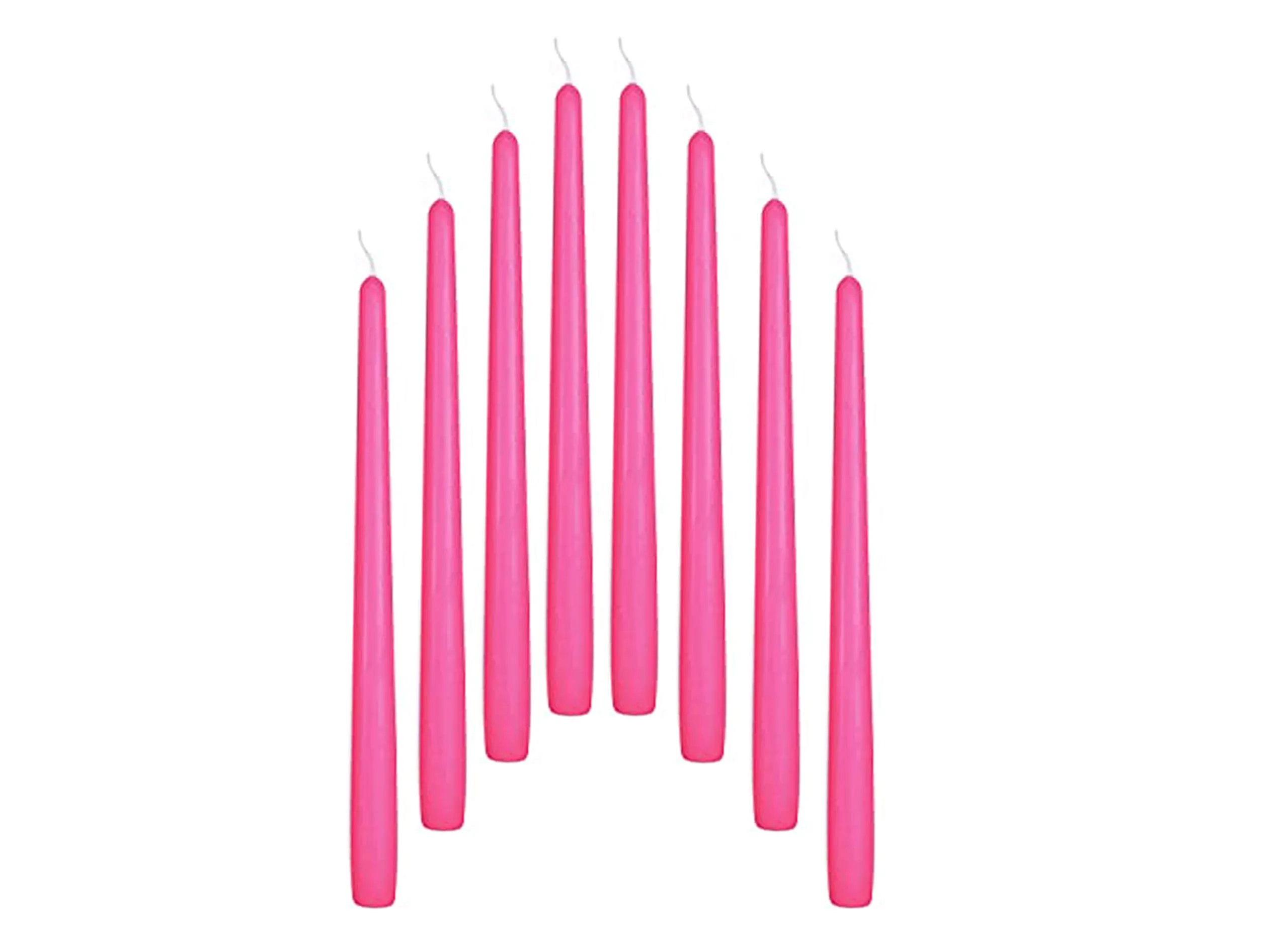 Luces Smokeless Scented Paraffin Wax Pink Tapered Stick Candles Decorations for Living Room, Hall Room, Dinner Table,Birthday Party, Pack of 16