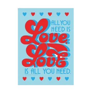 Lyrics by Lennon & McCartney All You Need Is Love Retro Art Print