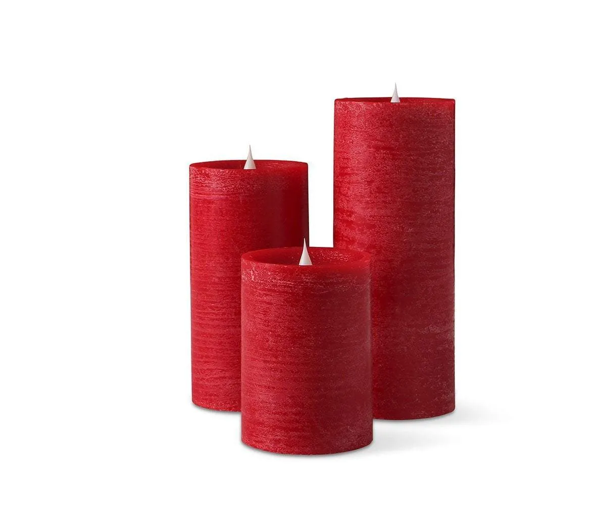 Lys Flameless Candle, Set of 3 - Red