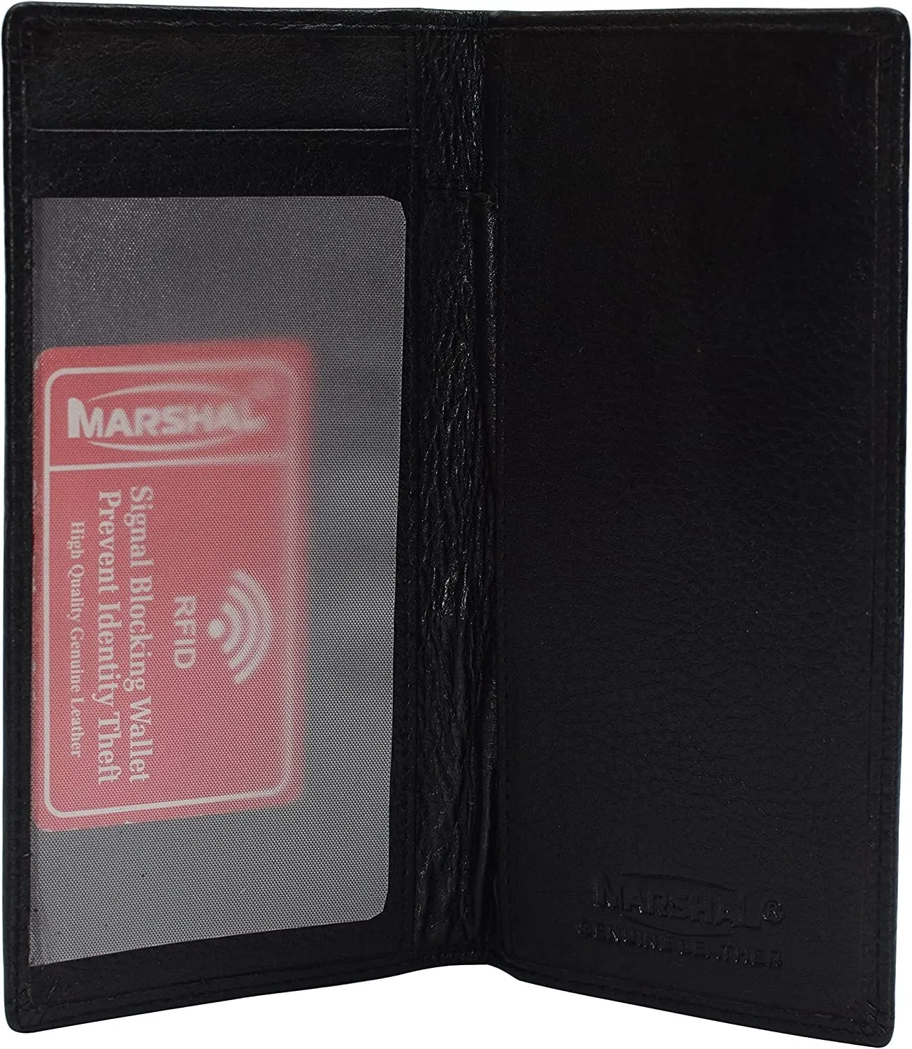 Marshal Cowhide Leather Basic Checkbook Cover RFID Blocking for Men Women