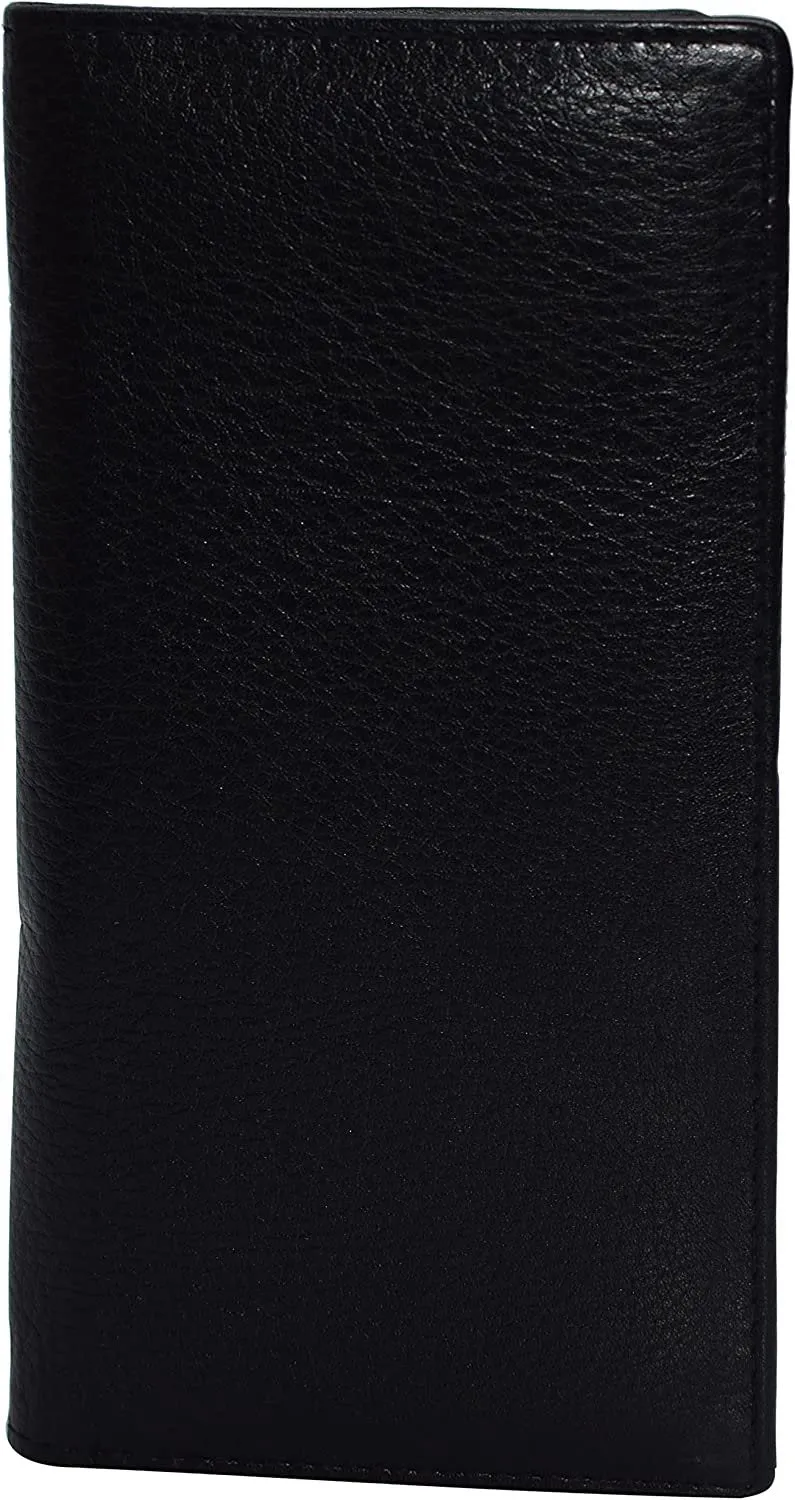 Marshal Cowhide Leather Basic Checkbook Cover RFID Blocking for Men Women