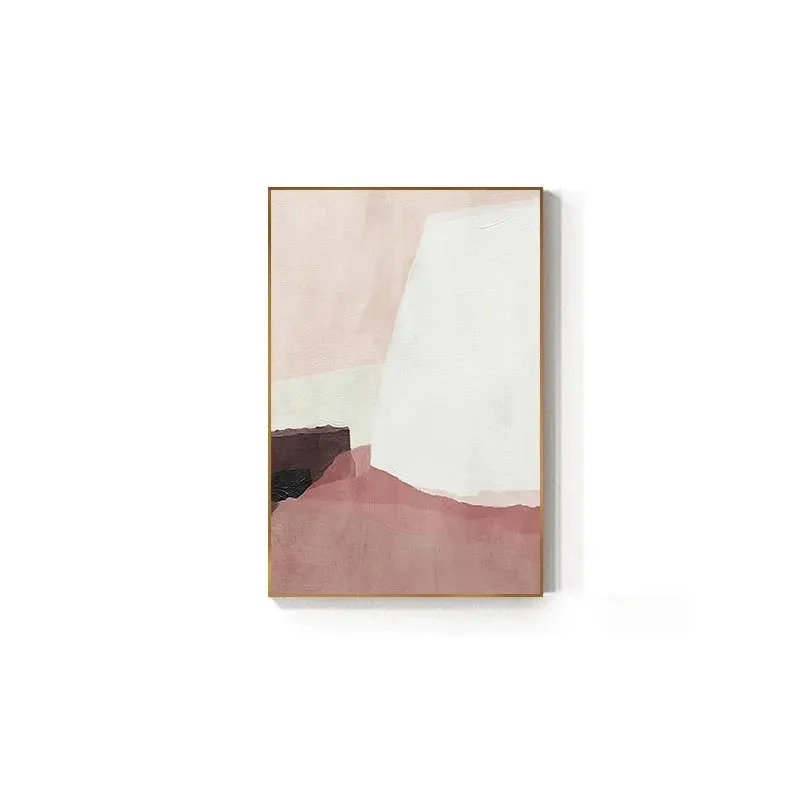 Minimalist Shades Of Pink White Scandinavian Abstract Wall Art Fine Art Canvas Prints Pictures For Modern Apartment Living Room Bedroom Art Decor