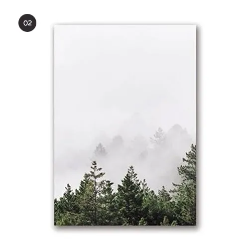 Misty Forest Landscape Wall Art Fine Art Canvas Prints Minimalist Nature Pictures Of Calm For Living Room Dining Room Modern Home Office Decor