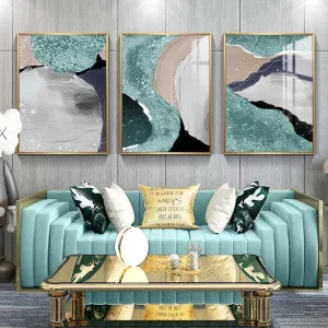 Modern Abstract Gray Jade Geomorphic Wall Art Fine Canvas Prints Nordic Pictures For Luxury Living Room Dining Room Bedroom Home Art Decor