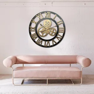 Modern Circular Wall Clock with Vintage Style | Large Gear | Home Décor - India