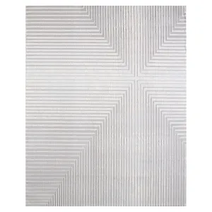 Modern Gray Abstract Striped Area Rug