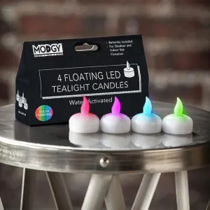 Modgy Water-Activated Floating LED Candles 4pk - Multicolour