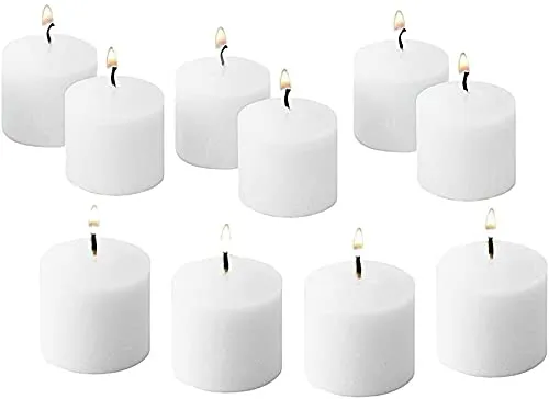 MOWIN Unscented Votive Candles Hand Poured Wax Candles Perfect for Home Decor 6 Hours Smokeless Candles Diwali, Christmas, Wedding Decoration Candles (Pack of 25)