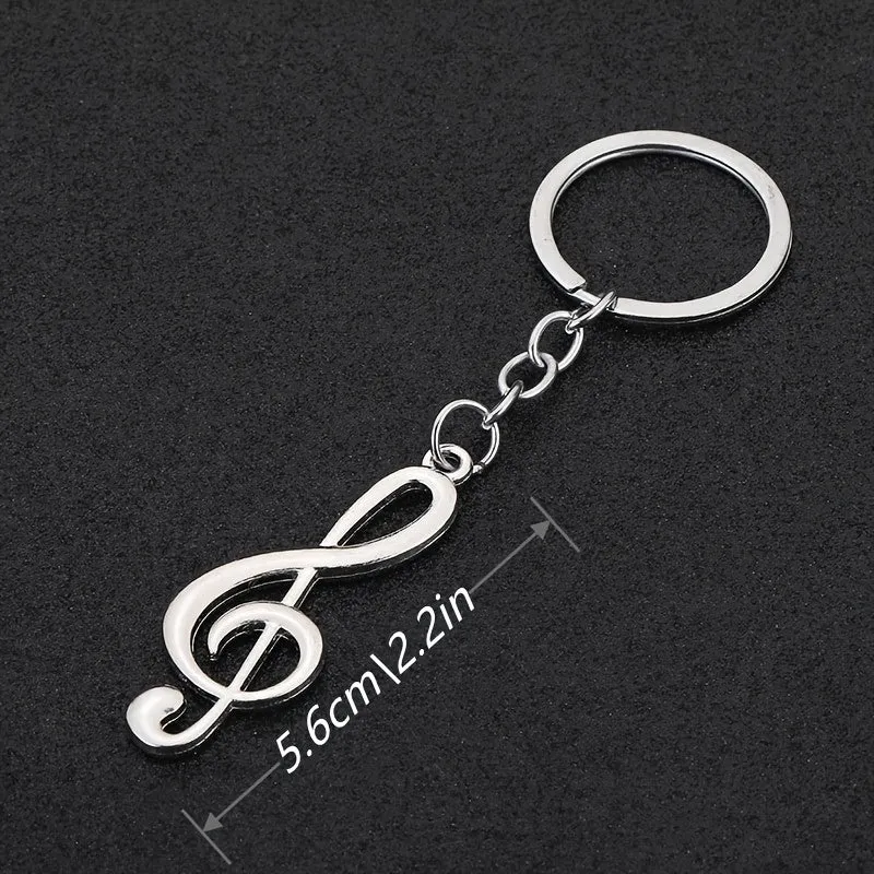 Note Shape Metal Keychain Music Symbol Pendant for Music Lovers