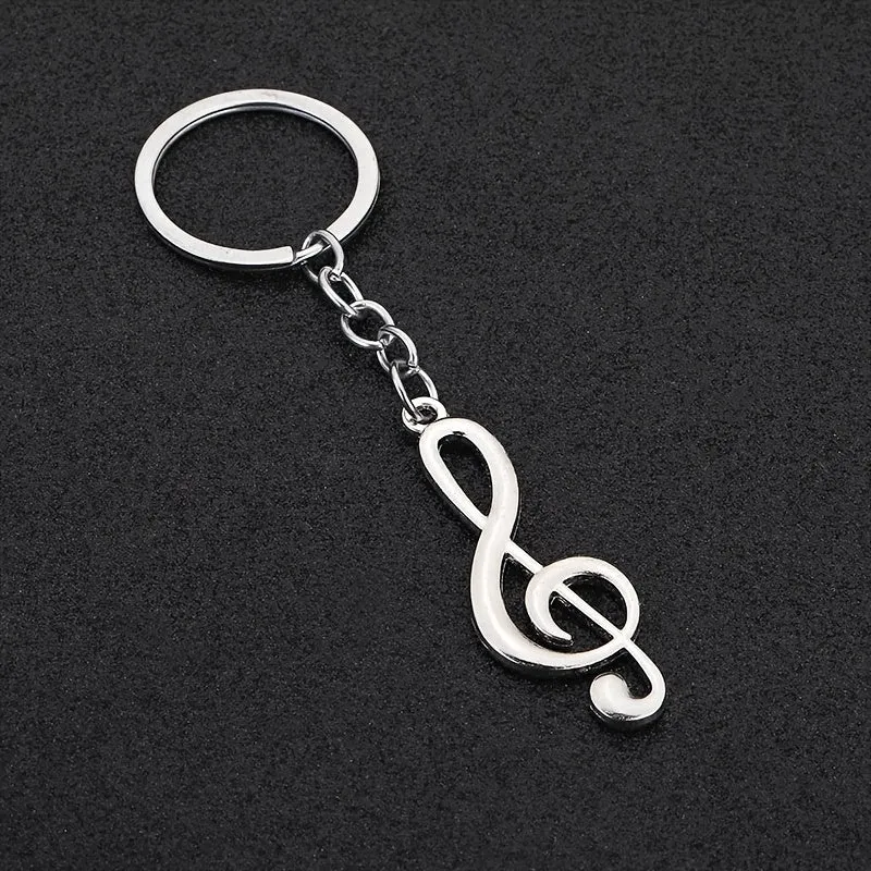 Note Shape Metal Keychain Music Symbol Pendant for Music Lovers