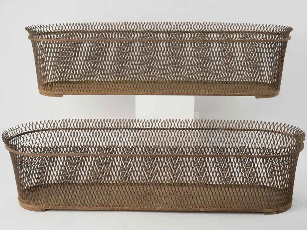 Pair of Large Mathieu Matégot Wire Mesh Planters, Circa 1950 8¾"