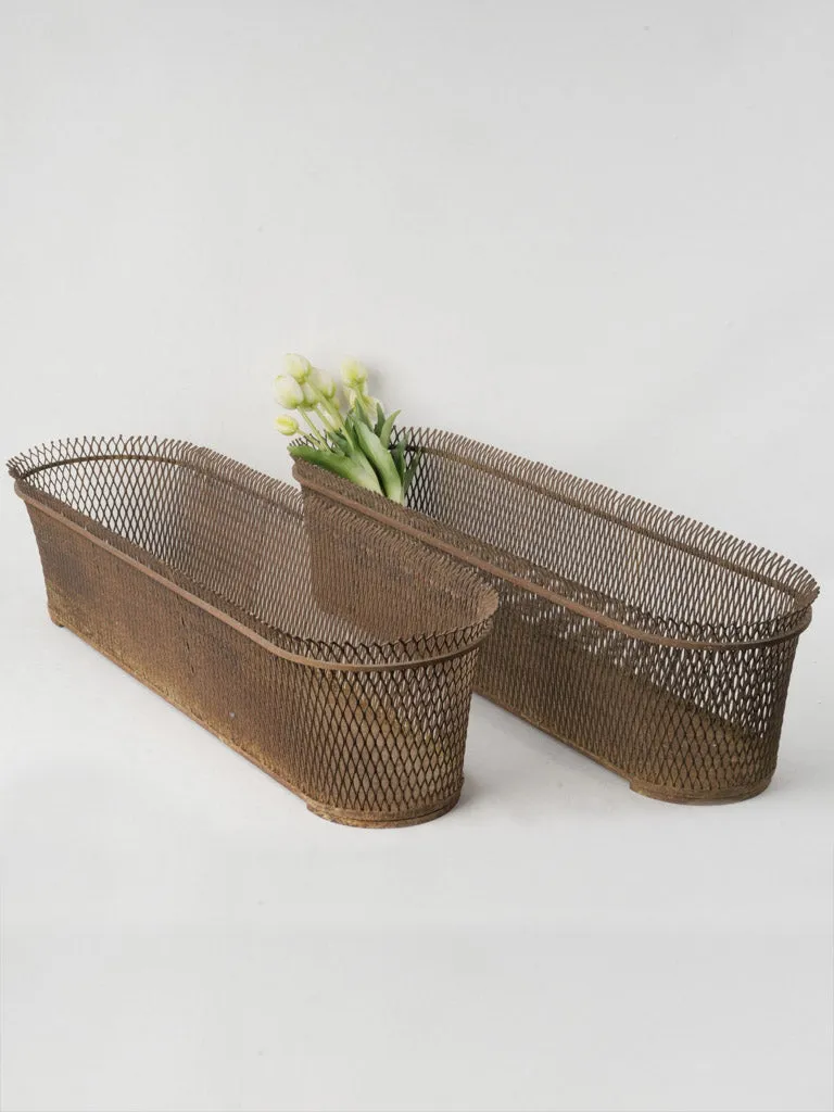 Pair of Large Mathieu Matégot Wire Mesh Planters, Circa 1950 8¾"