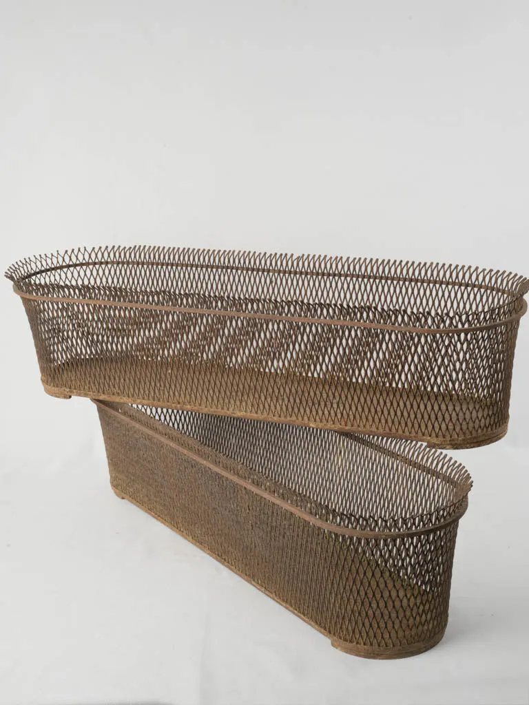 Pair of Large Mathieu Matégot Wire Mesh Planters, Circa 1950 8¾"