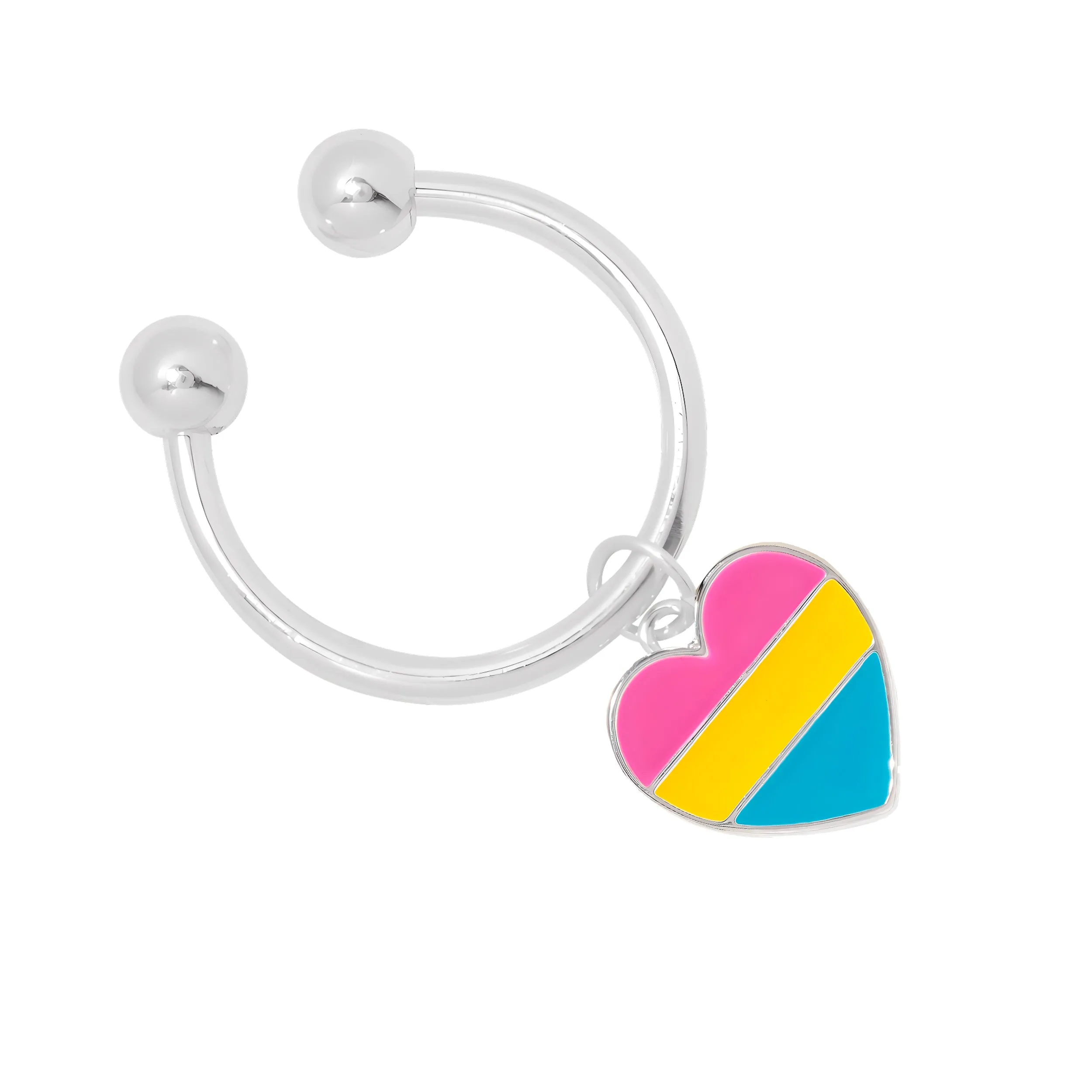 Pansexual Flag Heart Horseshoe Key Chains