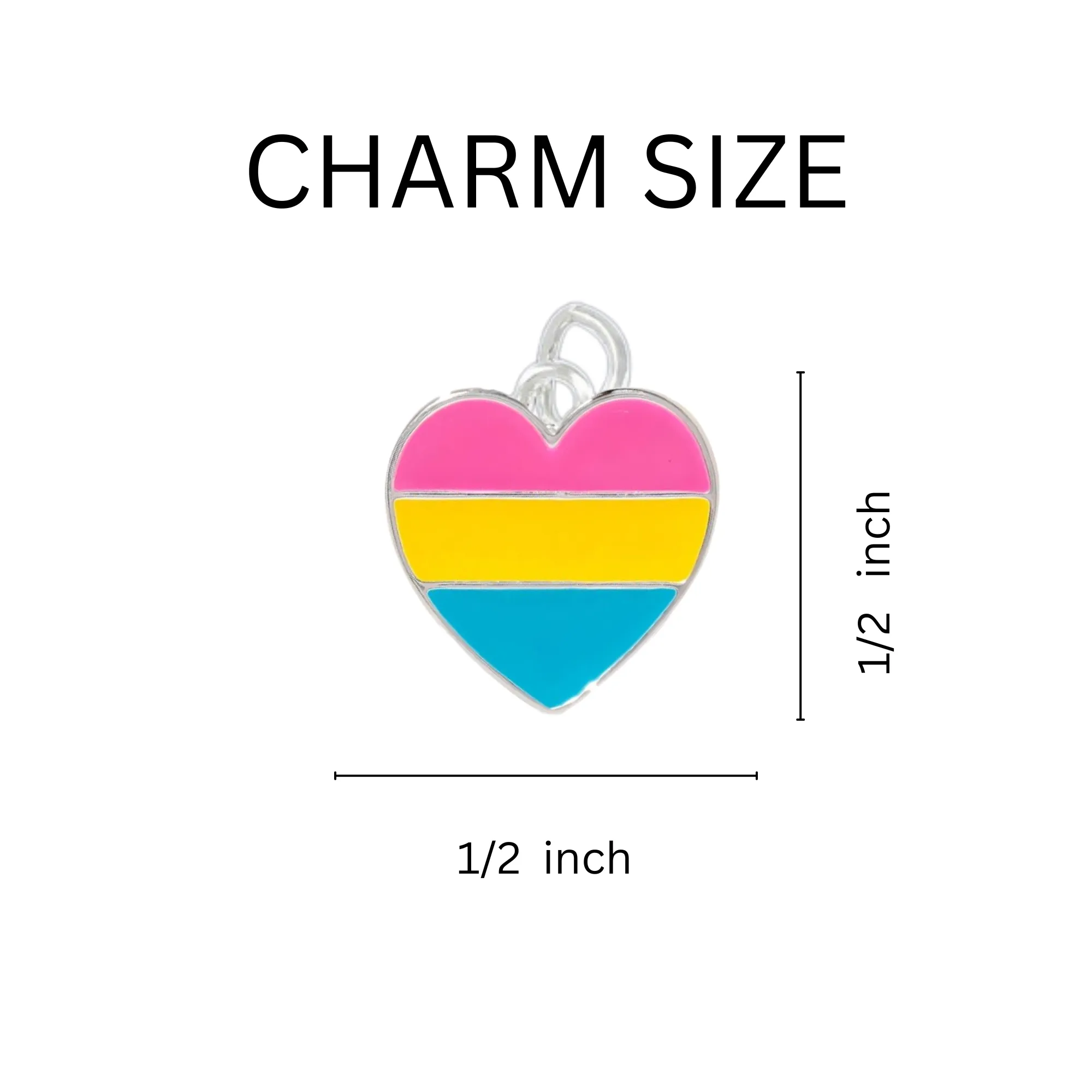 Pansexual Flag Heart Horseshoe Key Chains