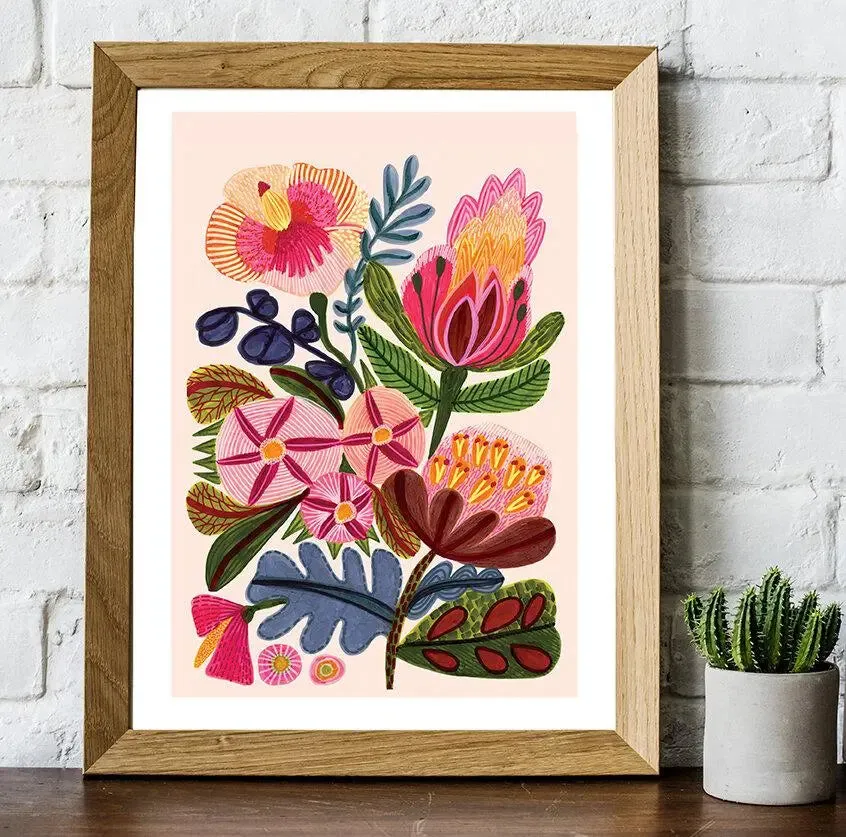 Paradisio Flowers Botanical Art Print