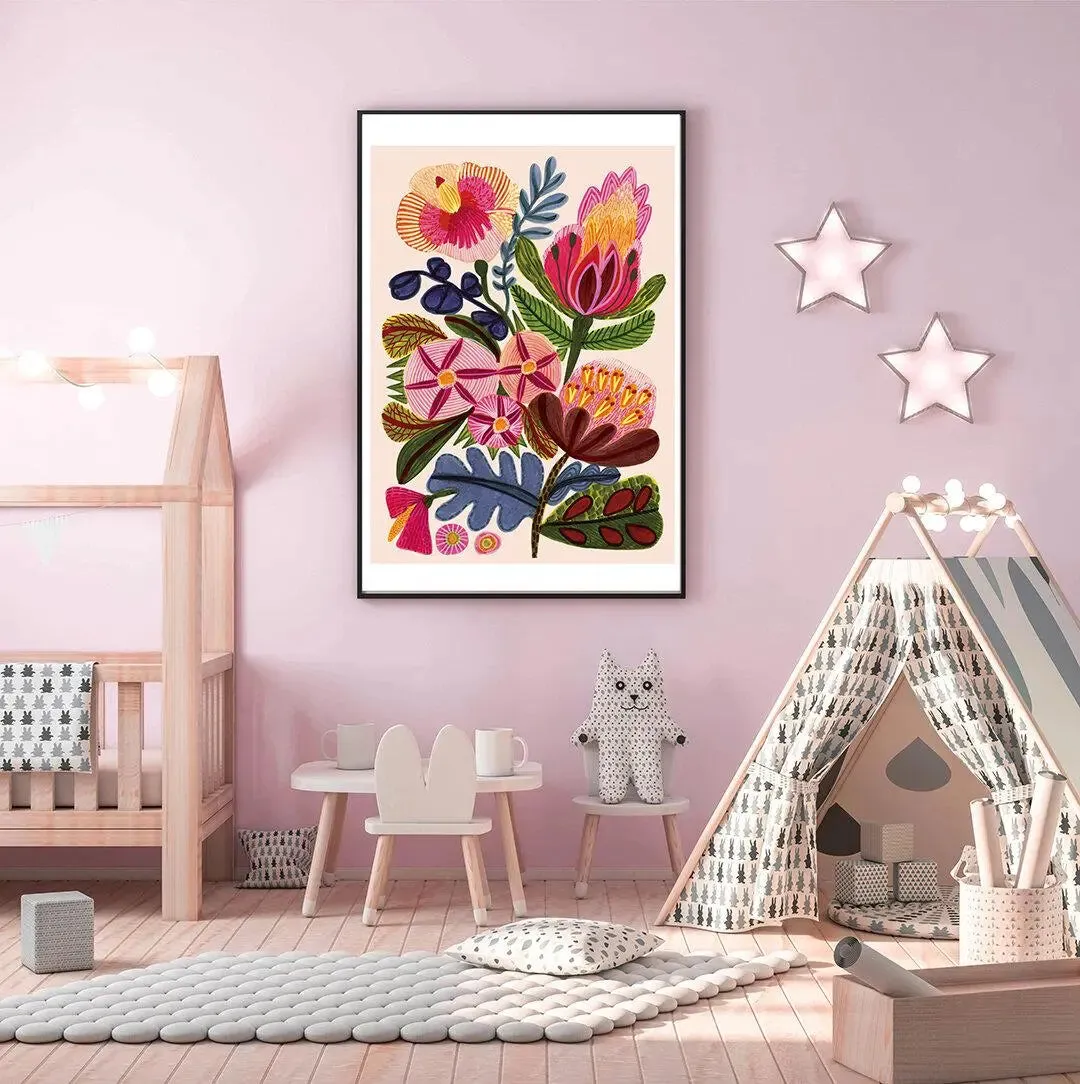 Paradisio Flowers Botanical Art Print