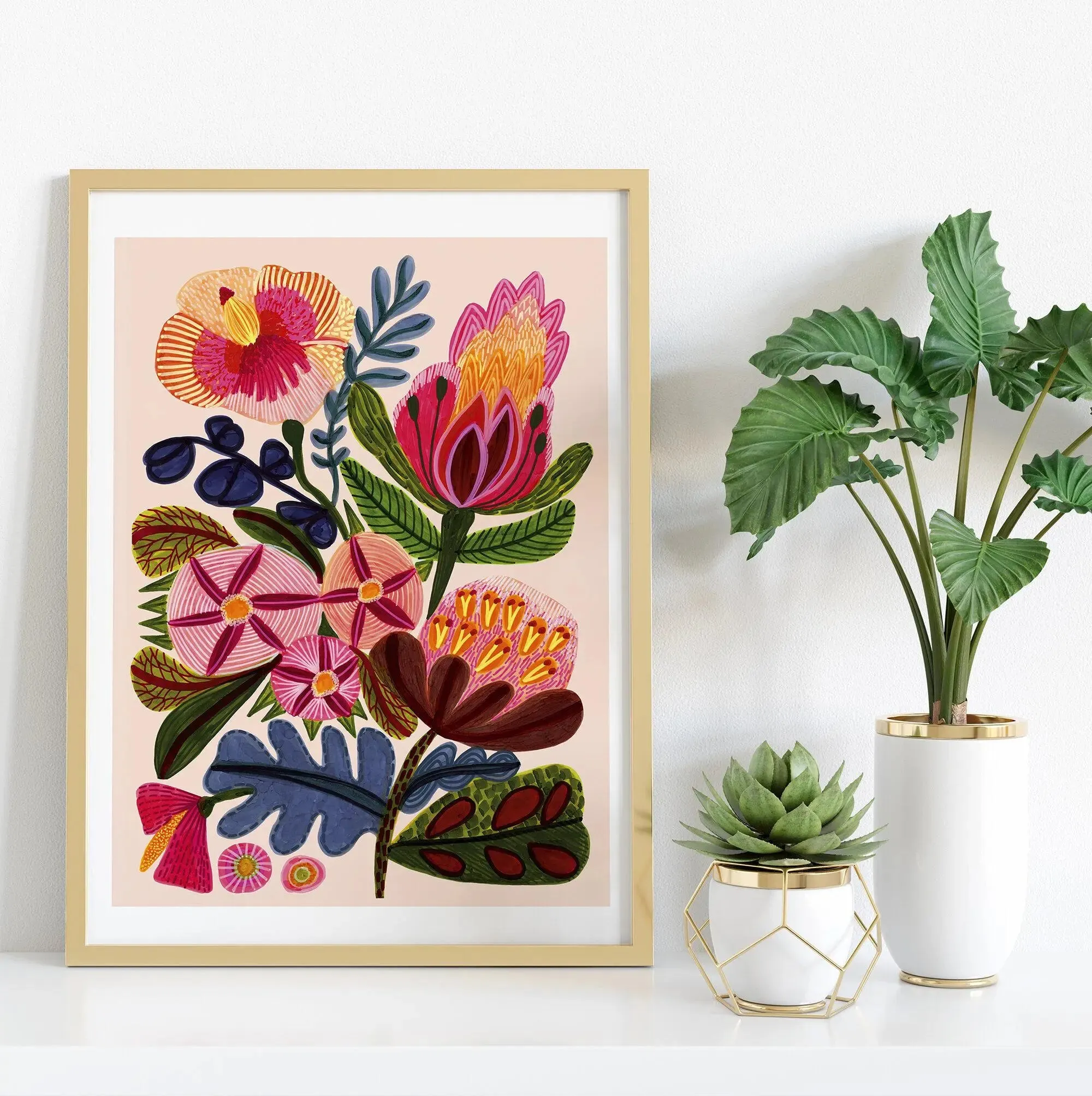 Paradisio Flowers Botanical Art Print