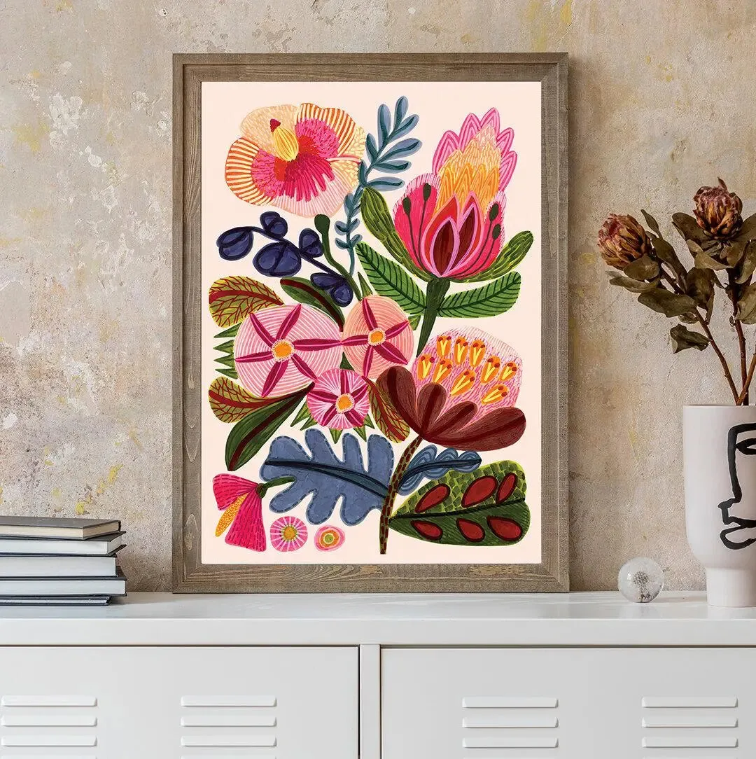 Paradisio Flowers Botanical Art Print