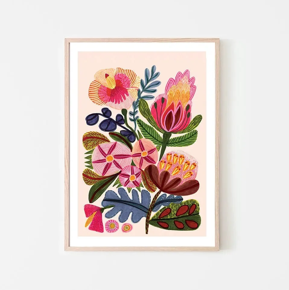 Paradisio Flowers Botanical Art Print