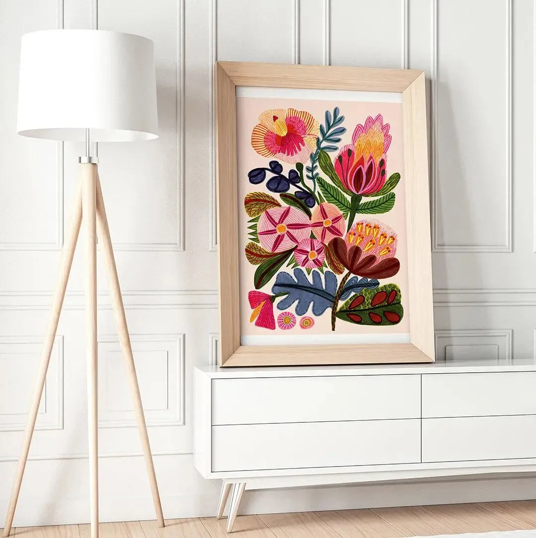 Paradisio Flowers Botanical Art Print