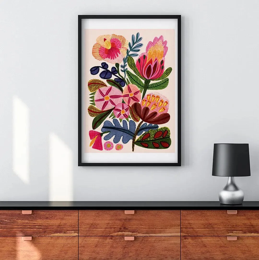 Paradisio Flowers Botanical Art Print