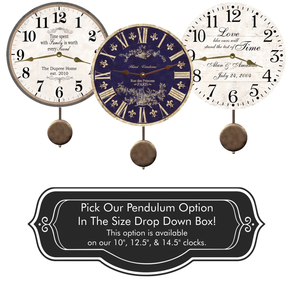 Personalized Black and Wood Clock- Time Spent With Family Clock