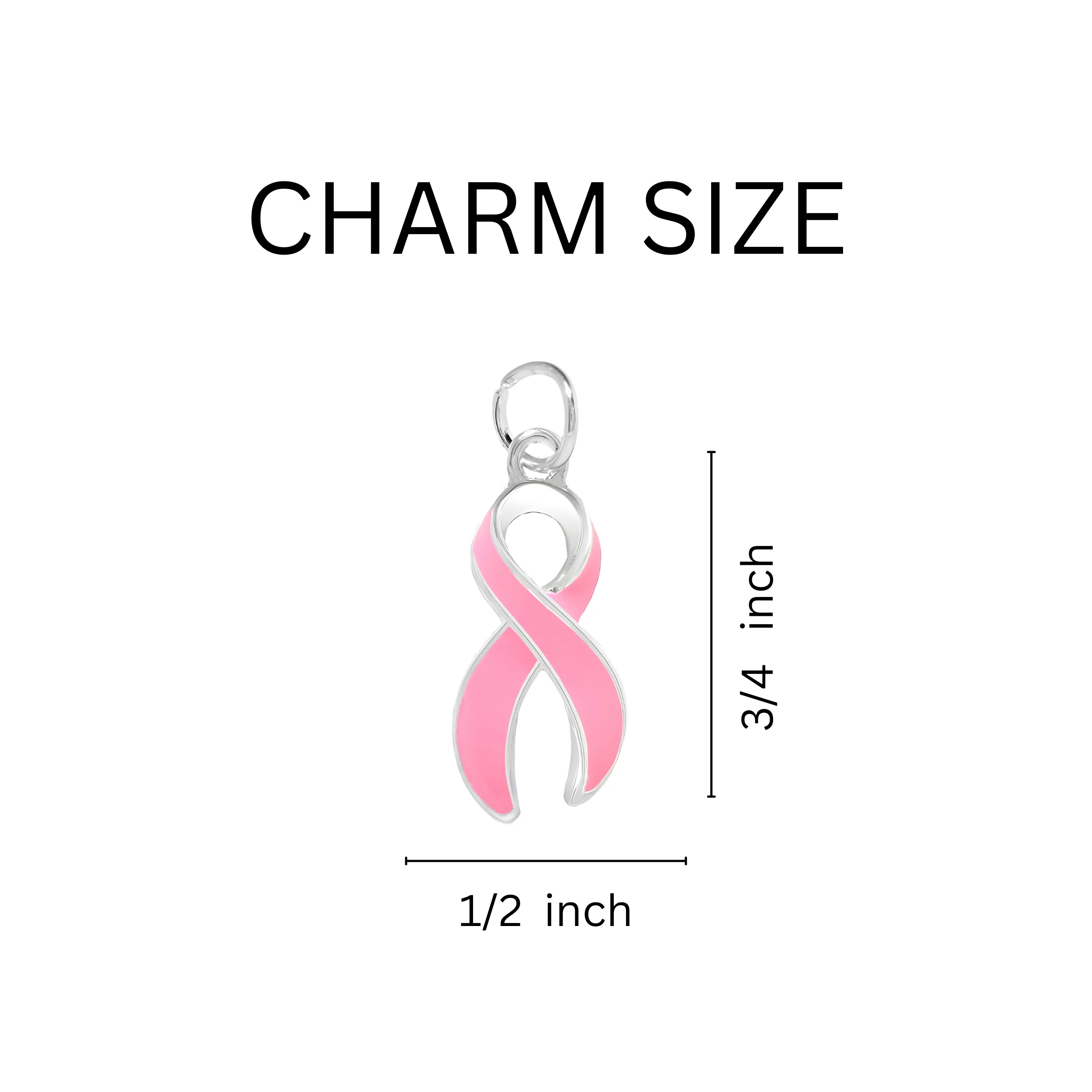 Pink Ribbon Horseshoe Style Key Chains