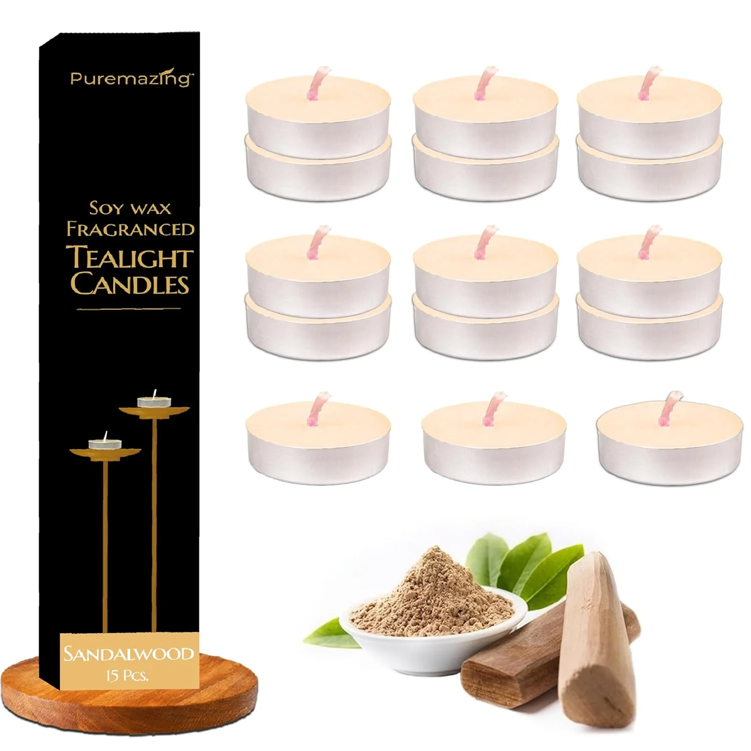 Puremazing Scented Soy Wax Tealight Candles|Smokeless & Non Toxic | Candles for Home Decor