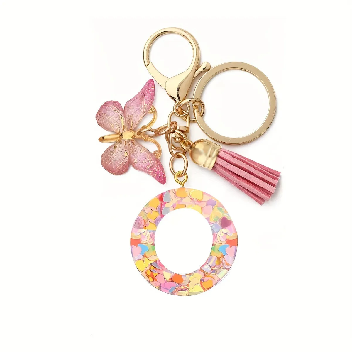 Resin Initial Letter Keychain for Purse and Backpack