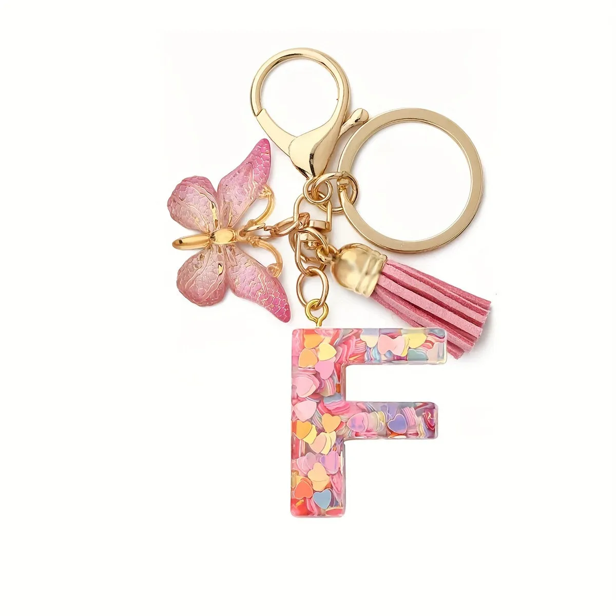 Resin Initial Letter Keychain for Purse and Backpack