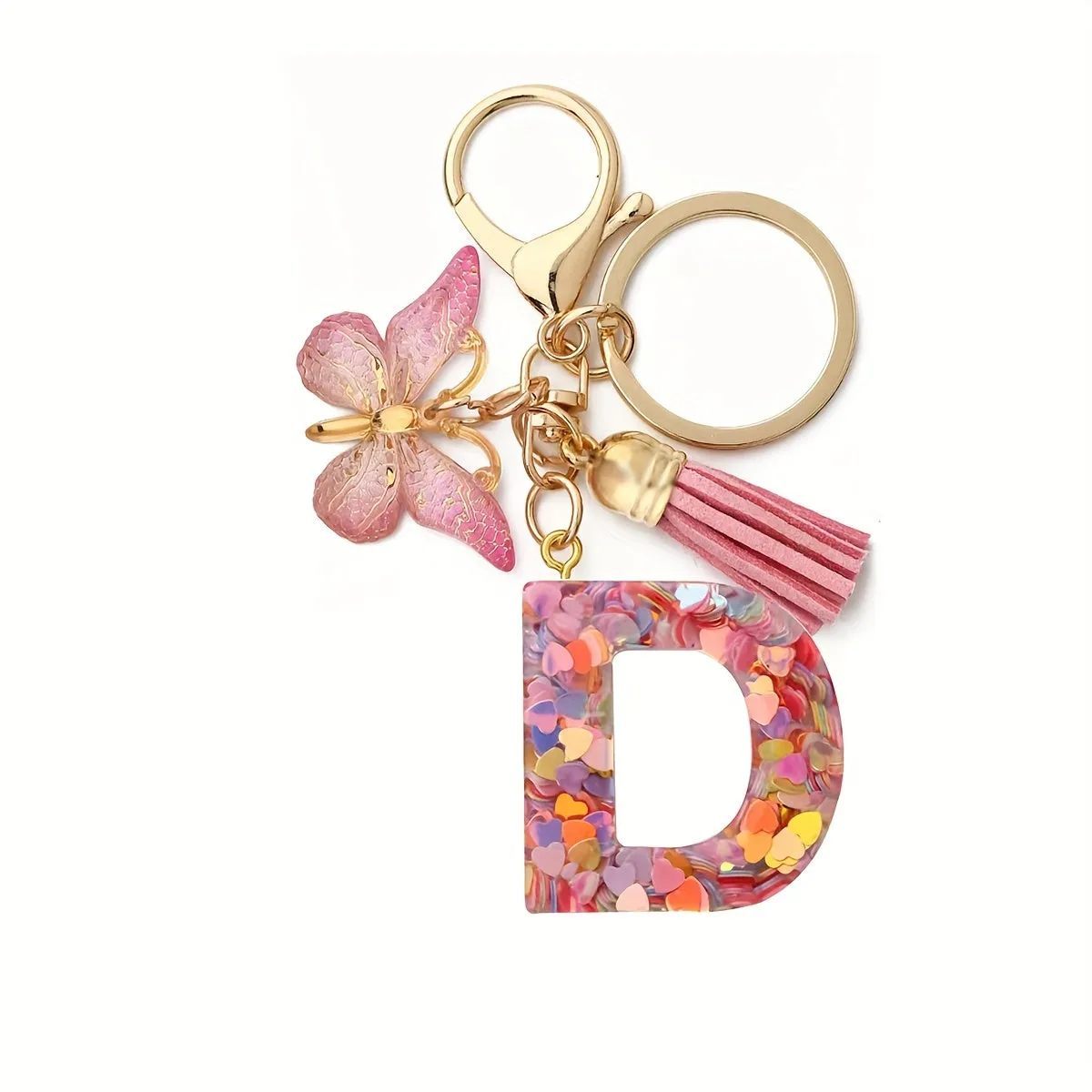 Resin Initial Letter Keychain for Purse and Backpack