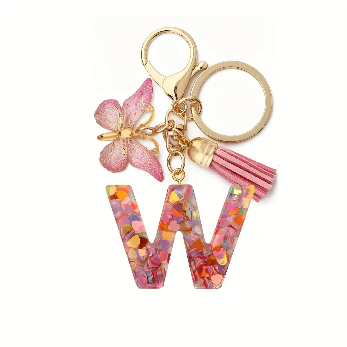 Resin Initial Letter Keychain for Purse and Backpack