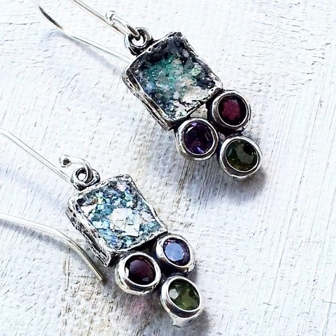 Roman Glass Earrings Bluenoemi Silver Earrings