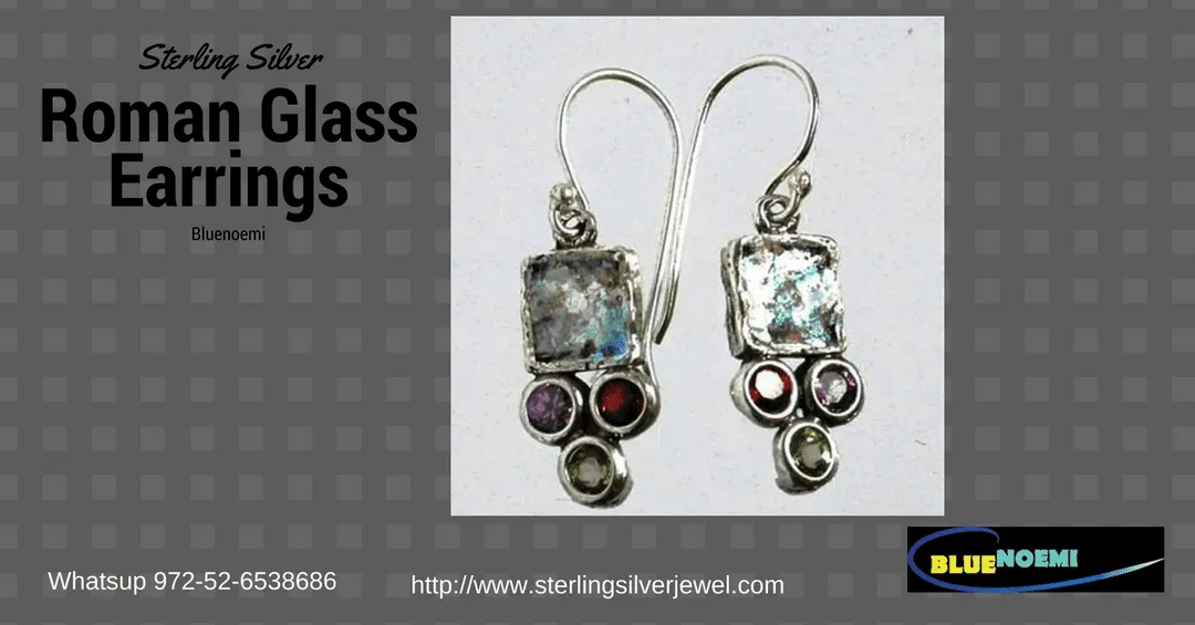 Roman Glass Earrings Bluenoemi Silver Earrings