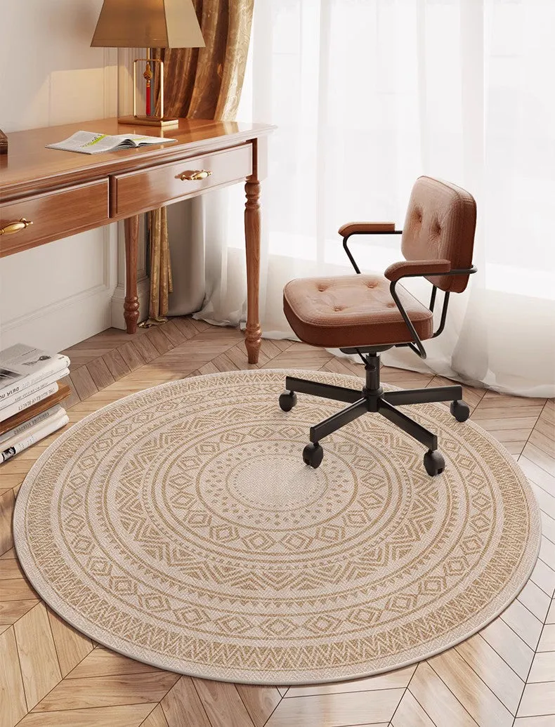 Round Rugs under Coffee Table, Geometric Modern Rug Ideas for Living Room, Circular Modern Rugs under Dining Room Table, Modern Round Rugs for Bedroom