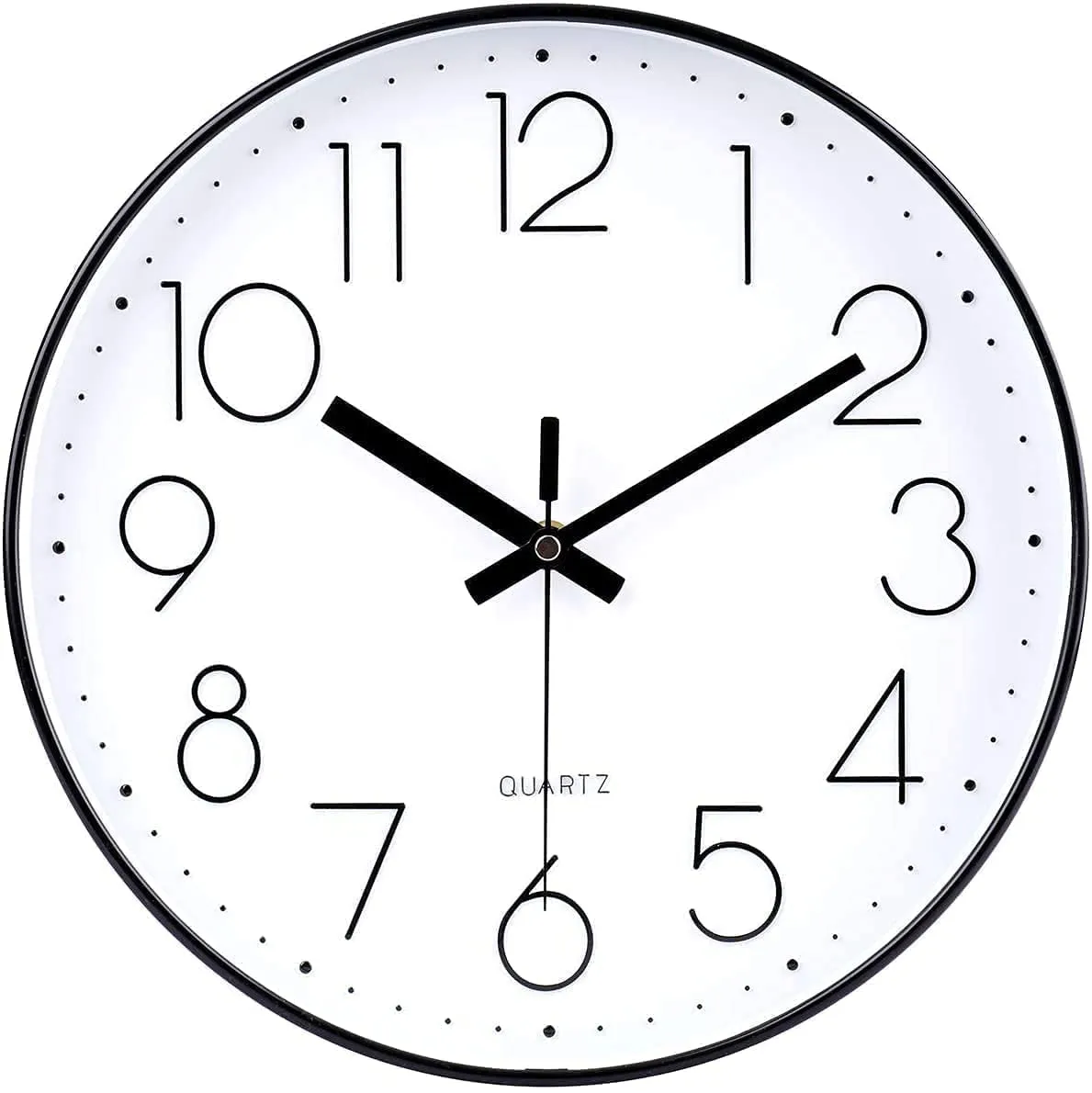 Rylan Wall Clock 12" Silent Quartz Decorative Latest Wall Clock Non-Ticking Classic Clock Battery Operated Round Easy To Read For Room/Home/Kitchen/Bedroom/Office/School- Analog, Plastic, White