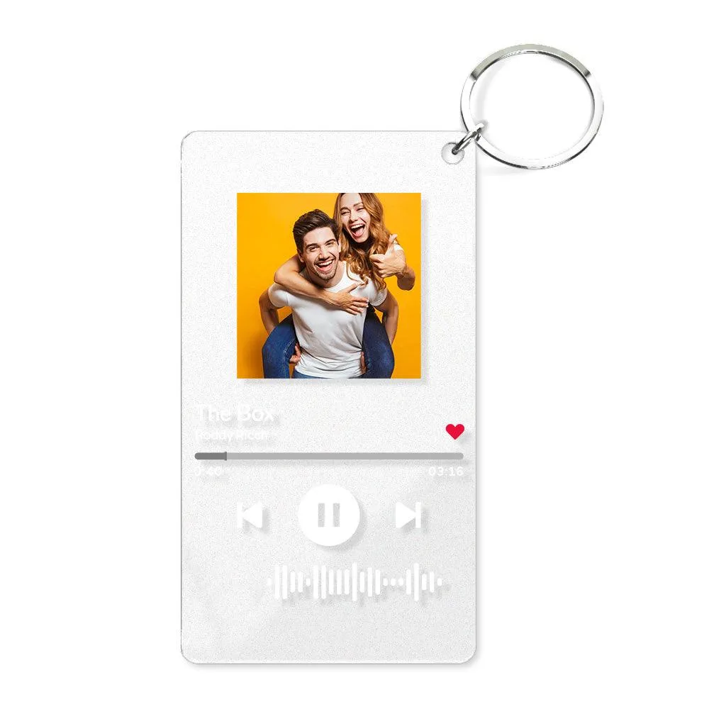 Scannable Code Music Song Plaque Keychains Custom Photo Acrylic Keychain