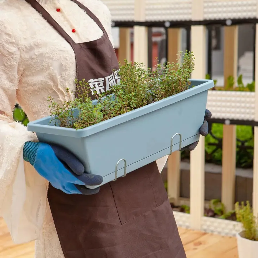 Set of 5 x 49.5cm Blue Rectangular Planter