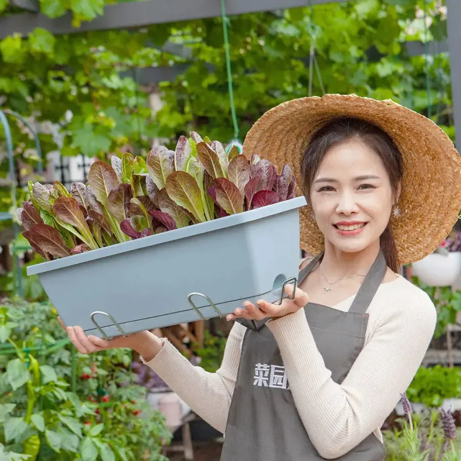 Set of 5 x 49.5cm Blue Rectangular Planter